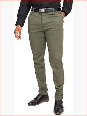 Slim Fit Stretch Chino Pants with Tapered Leg